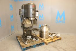 Hobart Mixer, M/N M 802, S/N 11-416-171, 200 Volts, 3 Phase, 1725 RPM, with S/S Mixing Bow, S/S