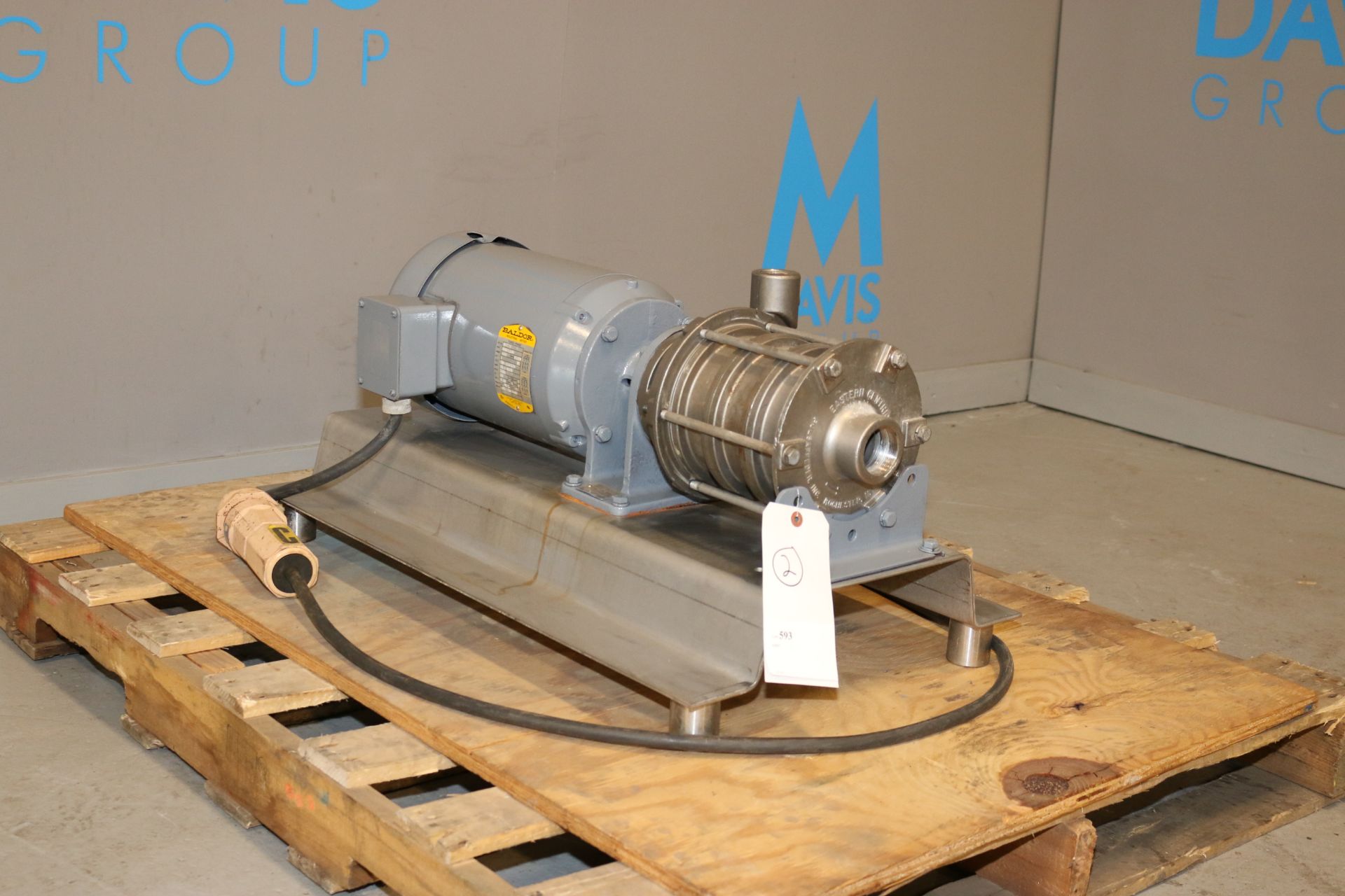Eastern Centrichem 5 hp Pump, M/N ECH4-ASKFENSS, with Thread Type Inlet/Outlet, with Baldor 3450 RPM