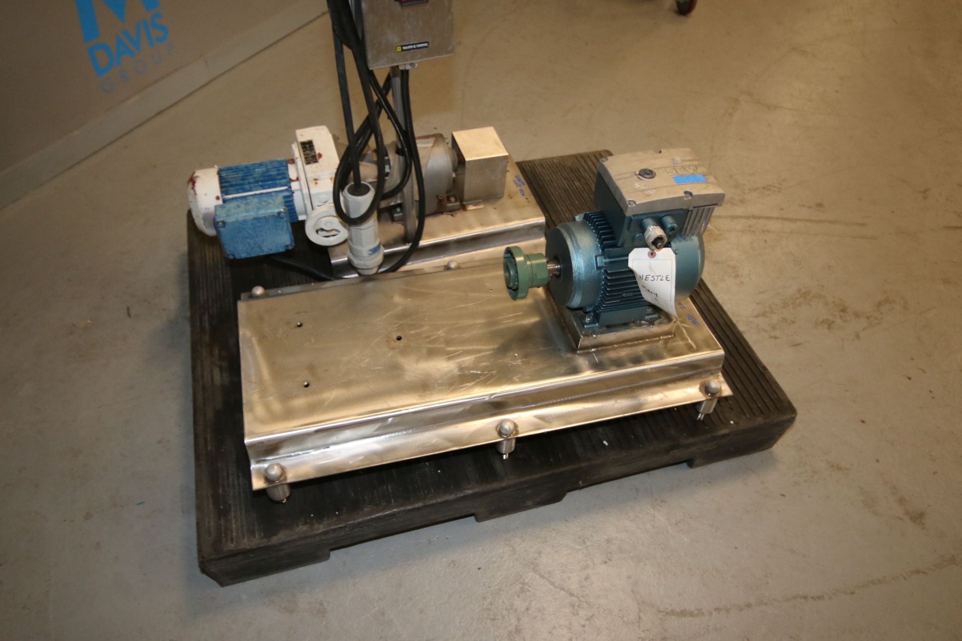 S/S Pump Frames, (1) with SEW 2 hp Drive, 1800 RPM, Overall S/S Skid Dims.: Aprox. 36" L x 19" W x - Image 7 of 9