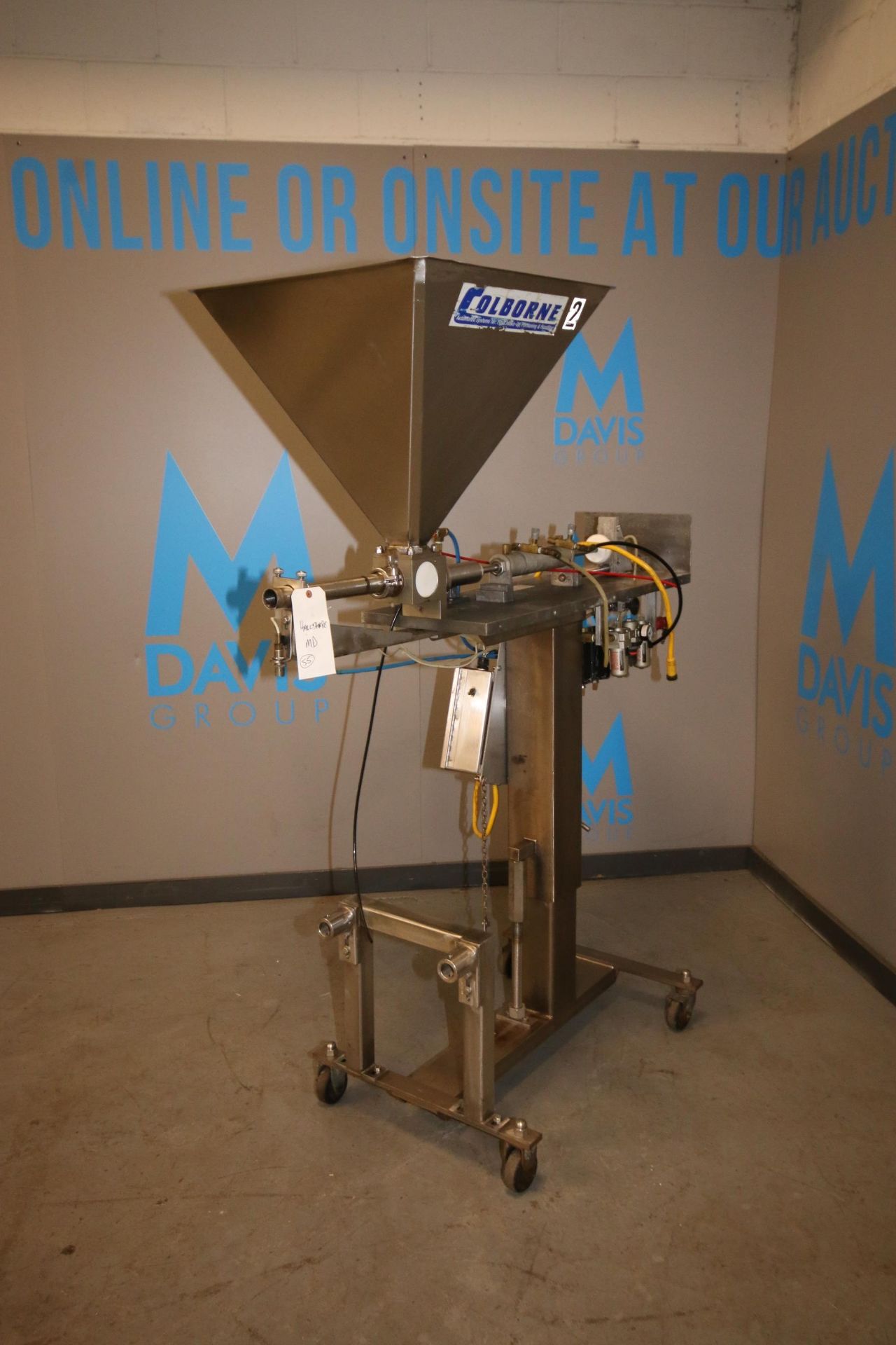 Colborne Portable Piston Filler / Depositor, with 20" x 20" Feed Hopper, Mounted on S/S Frame (IN# - Image 2 of 10