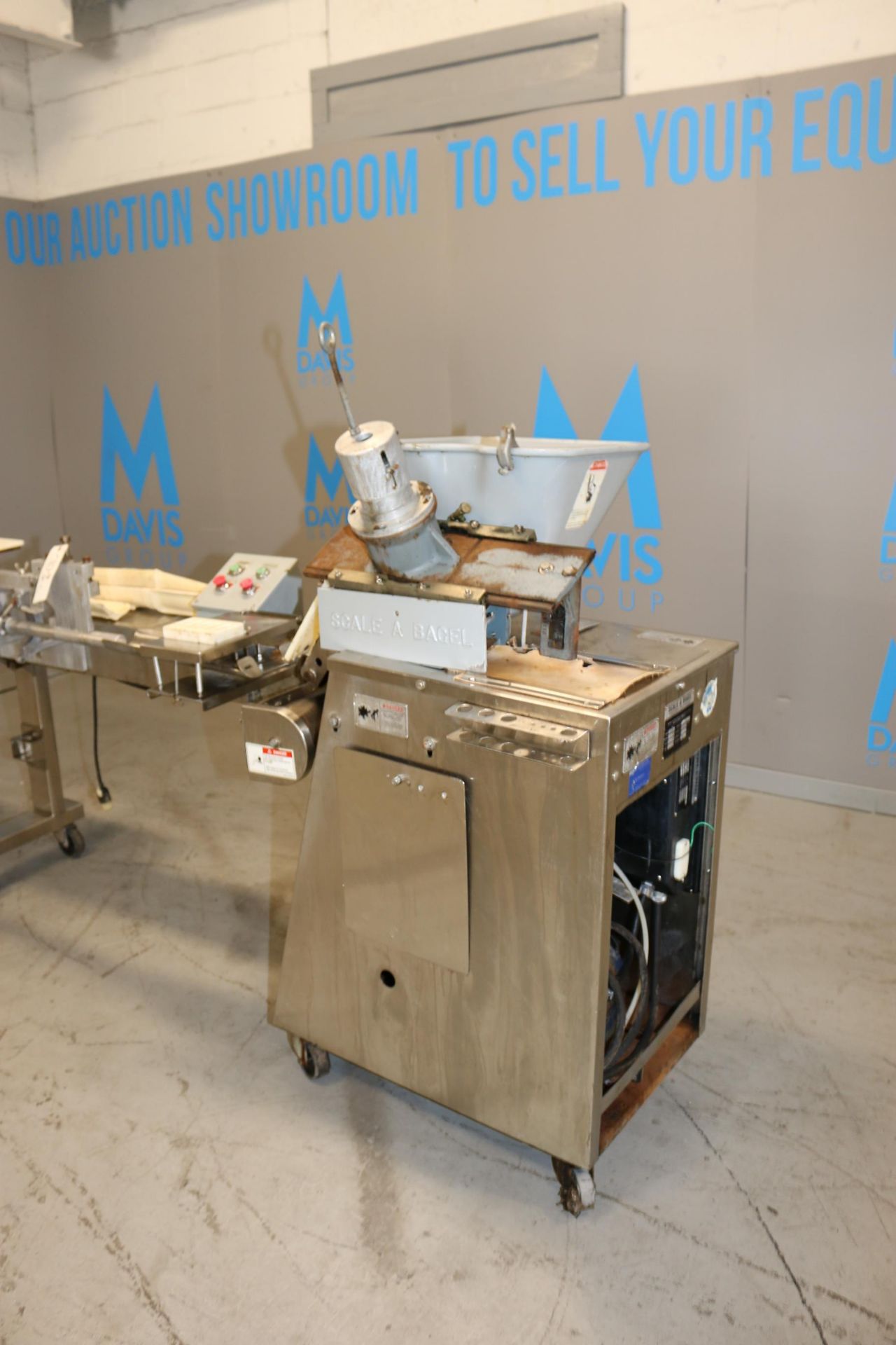 Scale A Bagel Dough Divider, M/N SAB-800, S/N 4094/787, 208 Volts, with Feed Funnel & Drive, Mounted - Image 2 of 9