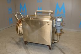 Aprox. 135 Gal. S/S Single Wall Rectangular Tank, with Side Mounted APV 3 hp Pump, 1755 RPM, 230/460