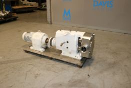 Tri-Clover 5 hp Positive Displacement Pump, M/N TSR6NLD-40MDUC-LAO, S/N 289020-01, with Aprox. 3"