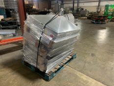 Unused Lot of 3 Galvanized Steel Fume Hoods 46 inch x 38 Inch 2 74 x 31 Inch / reinforced edges with