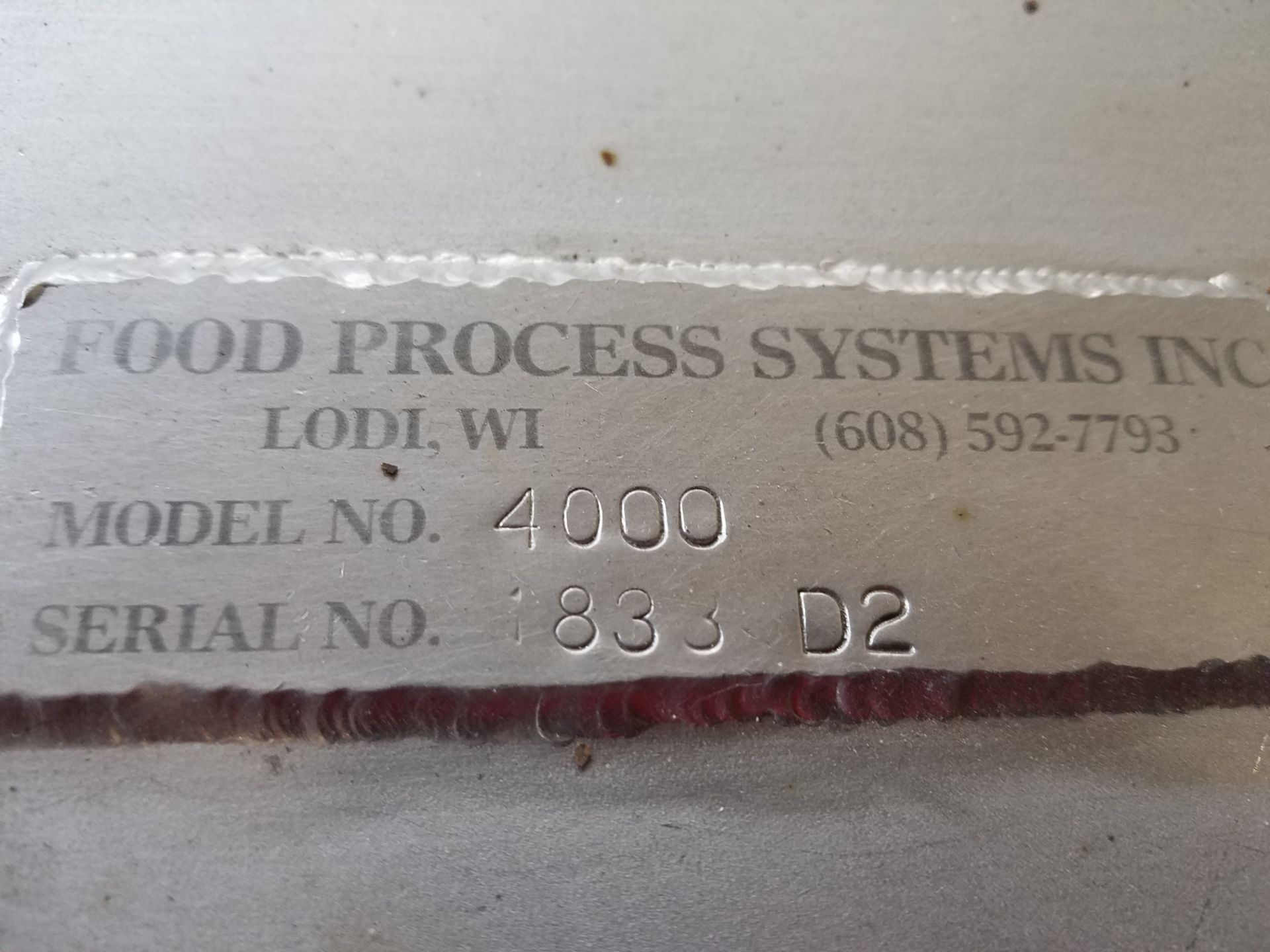 Food Process System 4000 S/S 90 Conveyor, S/N 833D2, 34" W with Speed Control and Casters (Located - Image 5 of 5