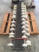 S/S Mesh Conveyor Belt, Aprox. 12' L x 6' W, with Various (3) S/S Shafts, with UHMW Gears to Match