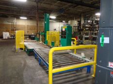 Signoid Automated Stretch Wrapper with powered infeed/outfeed roller conveyors –