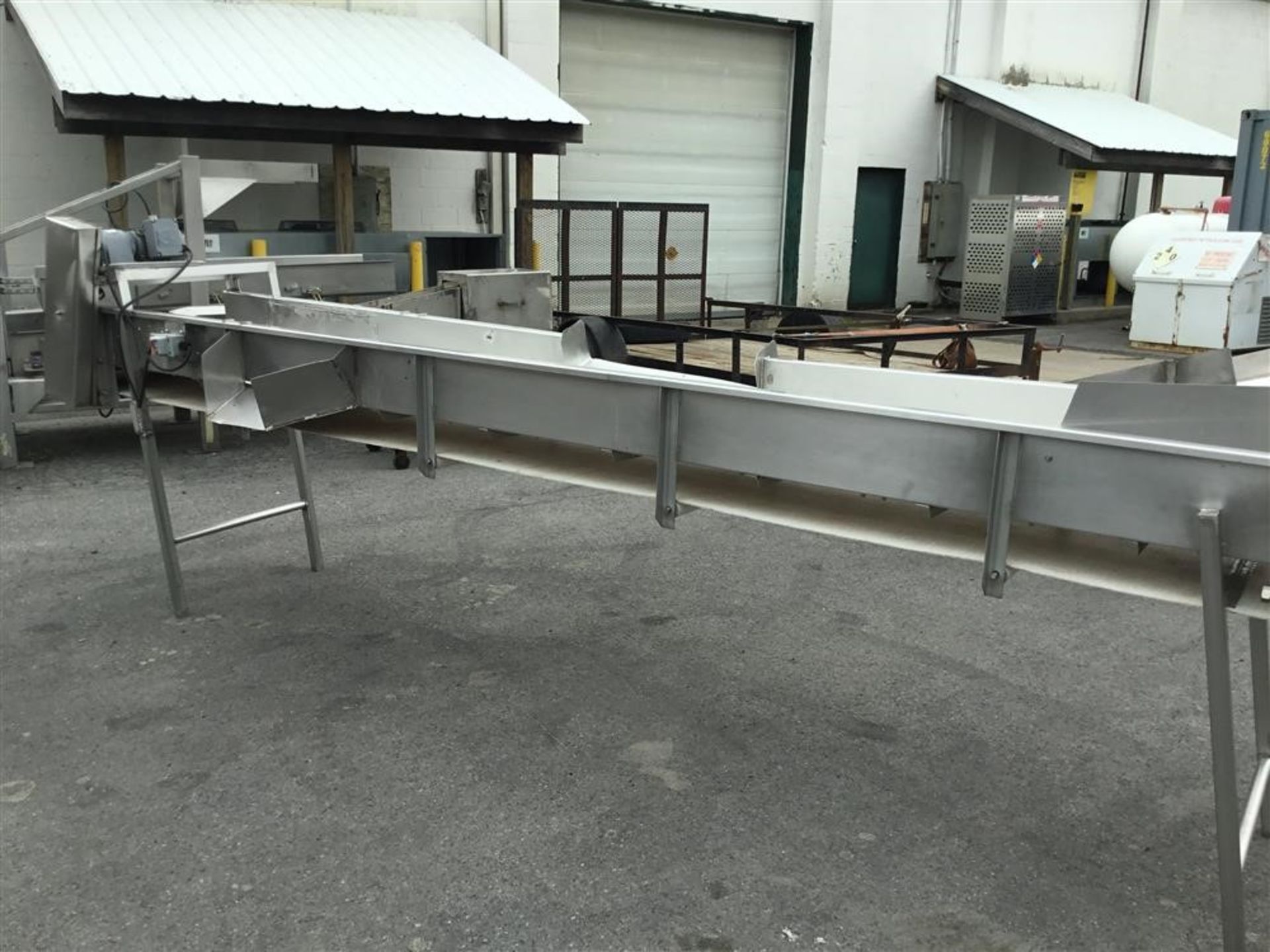 S/S Conveyor Belt with White PVC, 24" W x 14' L, 1/2 hp, 3 Ph, 208/230 with Diverter Opening, New - Image 3 of 3