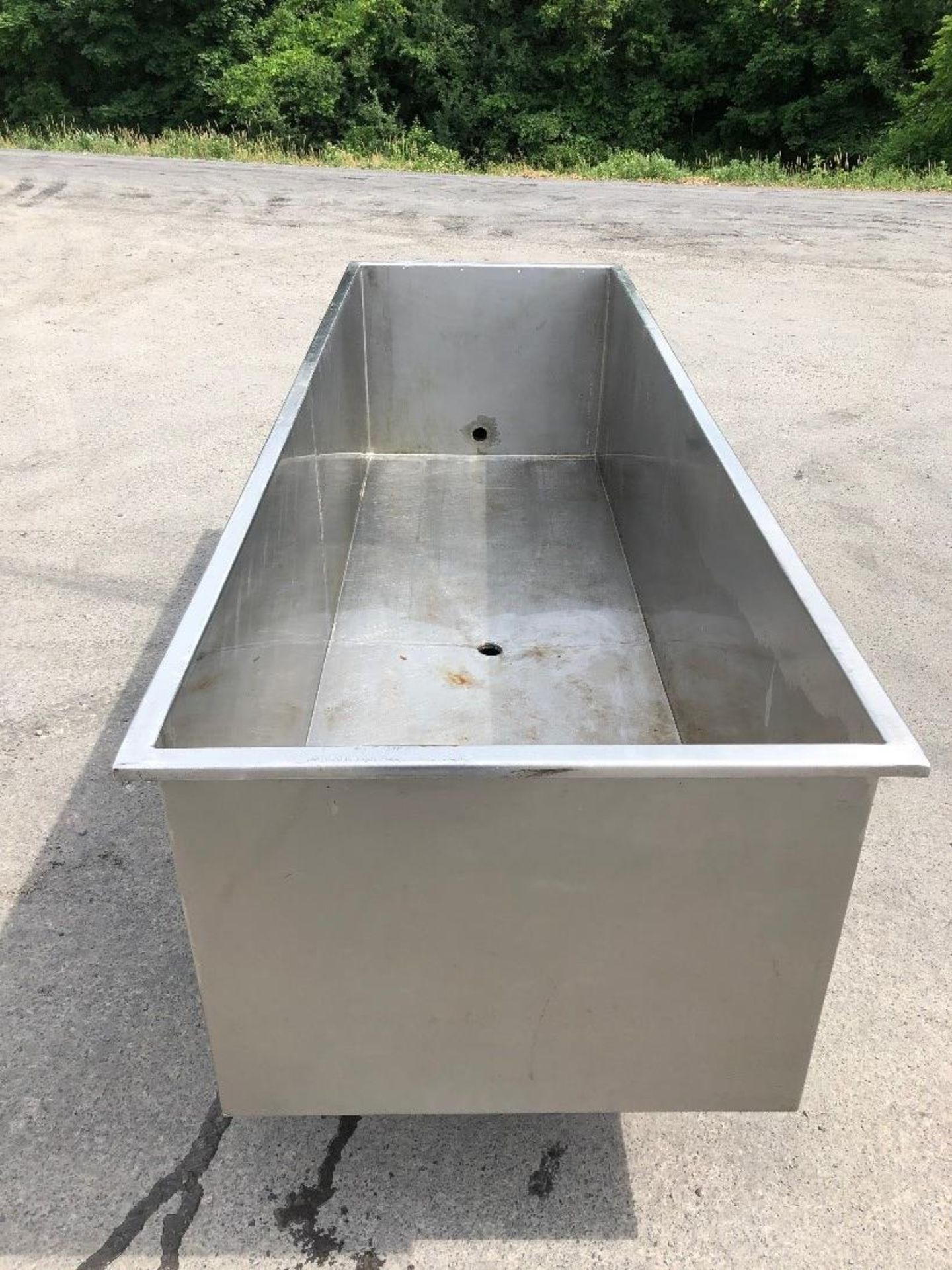 30" / 8' 24" Deep S/S Tank with (2) 2" Drain Valves (Located Port Byron, NY) - Image 2 of 2