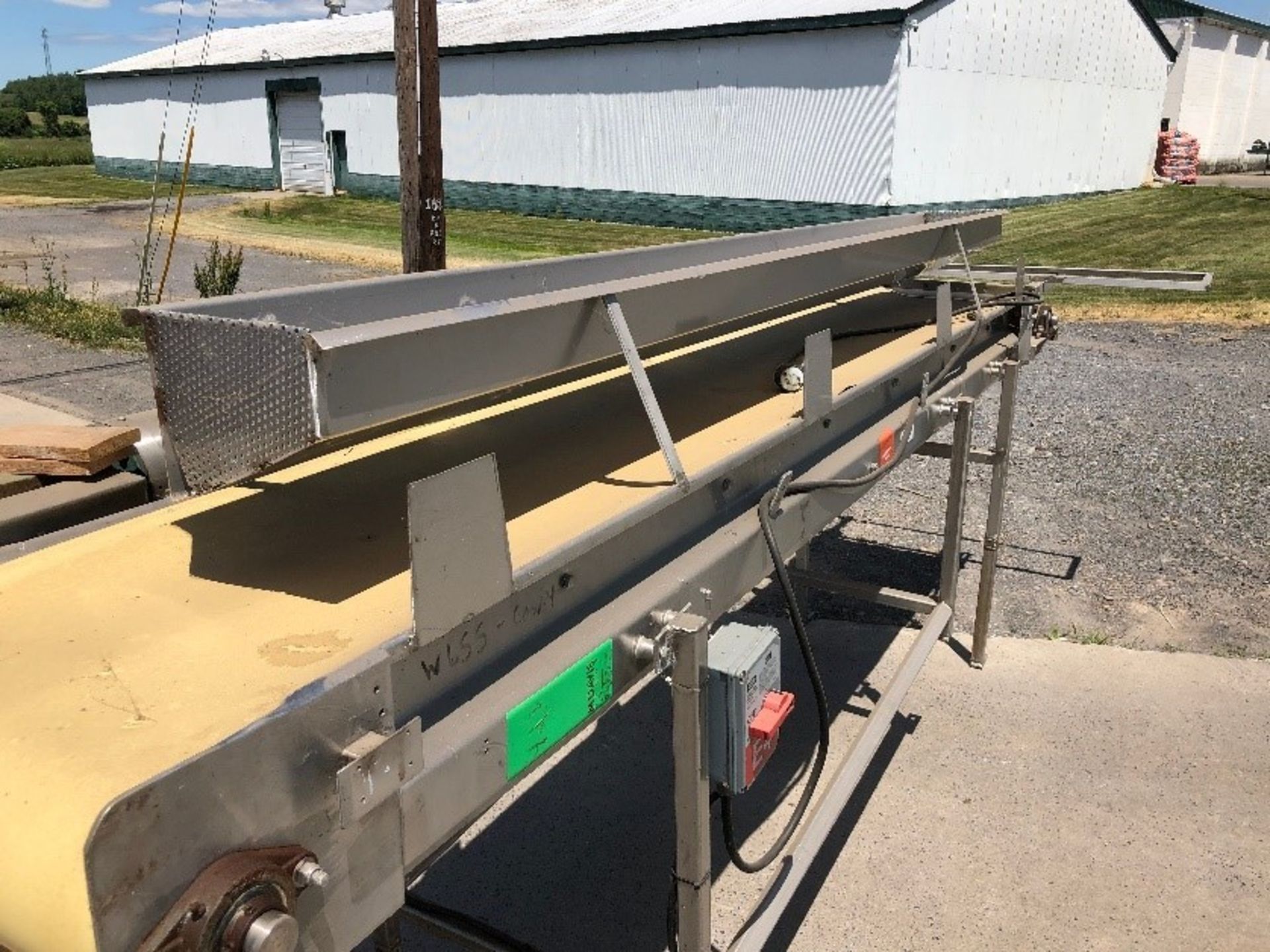 11' L x 20" W PVC Belt Conveyor with 1 hp Motor with Gearbox, S/S - Good Working Condition ( - Image 3 of 4