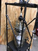 Used 10 liter glass jacketed reactor with mixer.  Top built by Chemglass.  Bottom built by ACE -