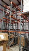 Pallet Racking; three levels by three pallets deep each; 9 sections (Located Elk Grove, IL)