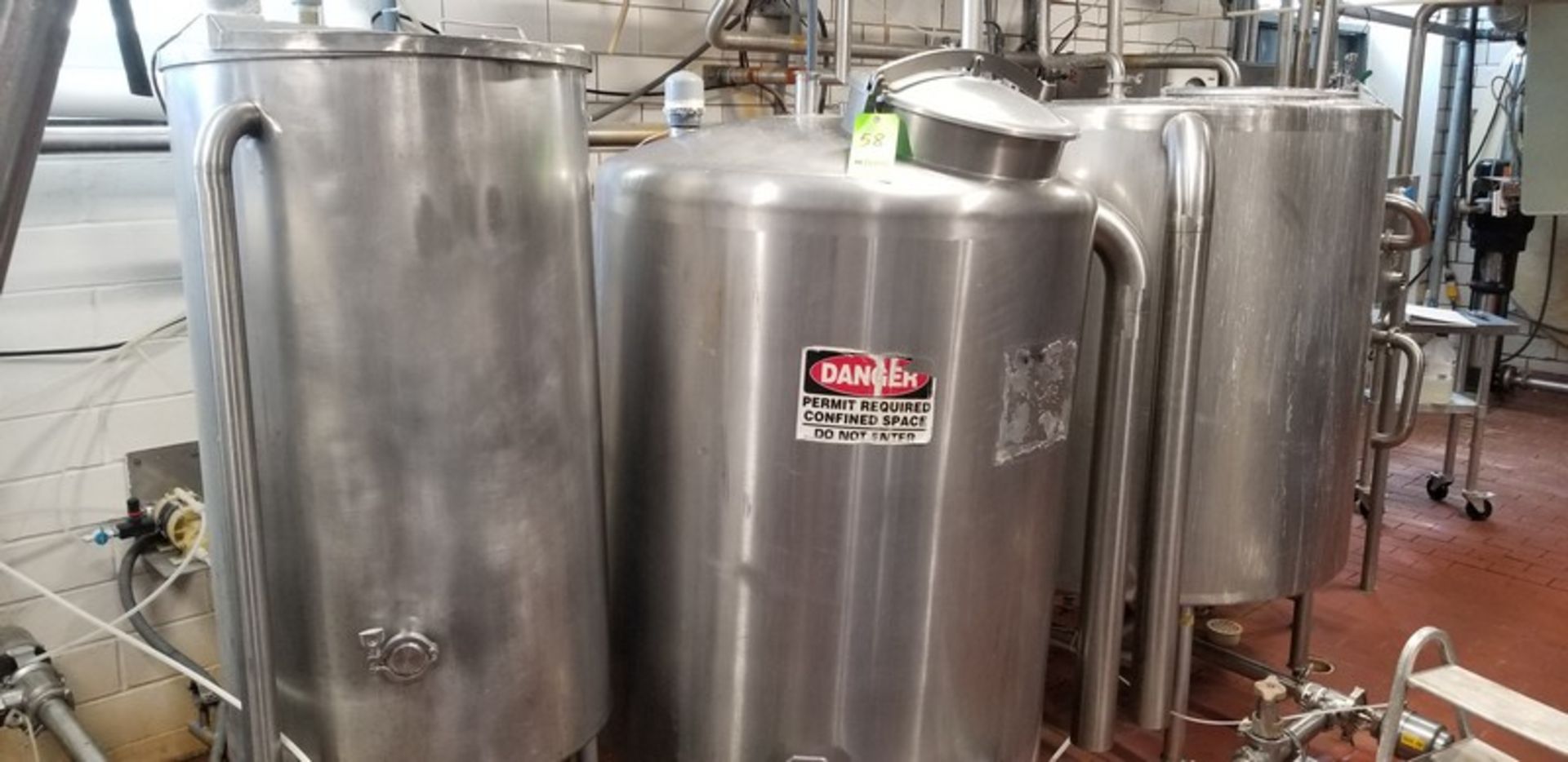 CIP, Water 100 gal and Caustic 300 gal and Acid 200 gal Tanks (Located Elk Grove, IL)