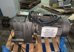 50HP Drive Motor Combo. SEW Eurodrive. Reconditioned. 230/460v. 118/59 amp. 1760 rpm. Reducer 1760