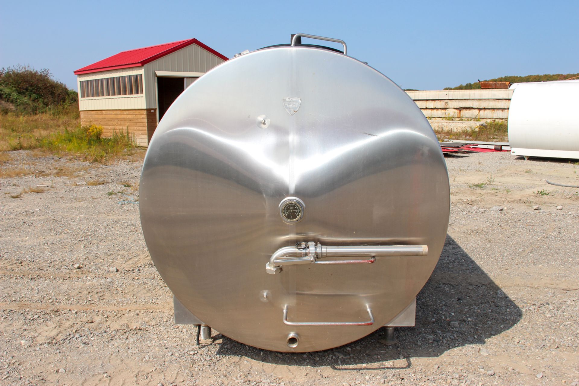 CREPACO 1,000 GALLON ALL S/S HORRIZONTAL JACKETED TANK, MODEL SND, S/N D-0091, TOP-MOUNT - Image 5 of 12