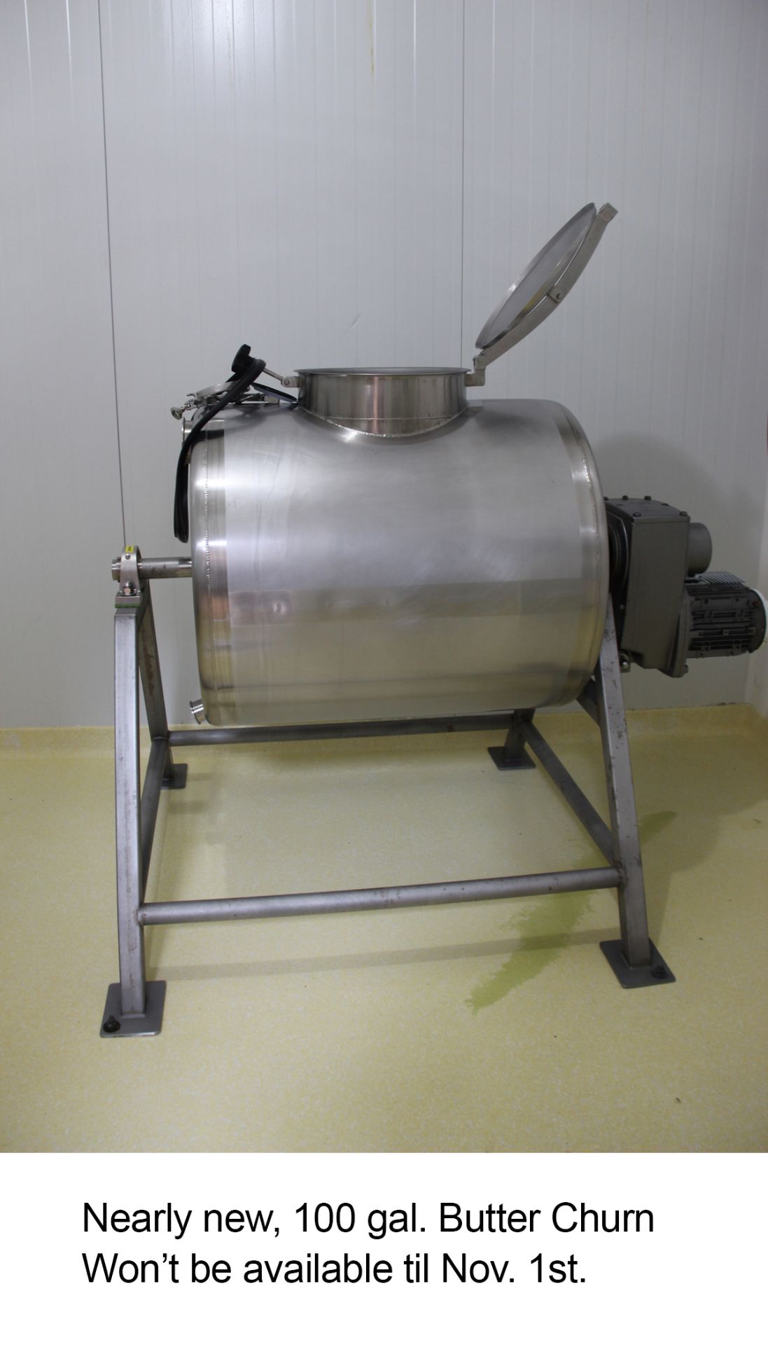 2015 SPRINKMAN 100 GALLON S/S BUTTER CHURN, S/N E6159, 50 GALLON WORKING VOLUME, ATMOSPHERIC VESSEL, - Image 12 of 12