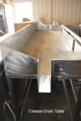 CHEESE DRAINING TABLE, 8’6” X 2’6” (LOCATED IN MIO, MICHIGAN)