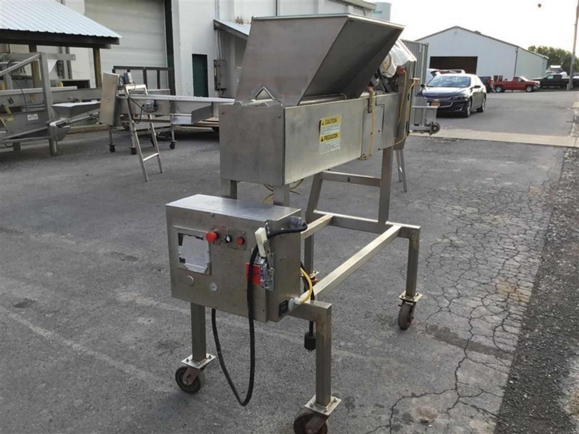 Urschel OV Slicer, Model OV, S/N 1279 with Top Power Feed Belt and Feed Hopper, 17 Blade Wheel - Image 2 of 5