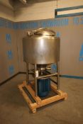 Aprox. 100 Gal. S/S Cylindrical Likwifier, with 10/20 hp Bottom Mounted Motor, Tank Dims.: Aprox.