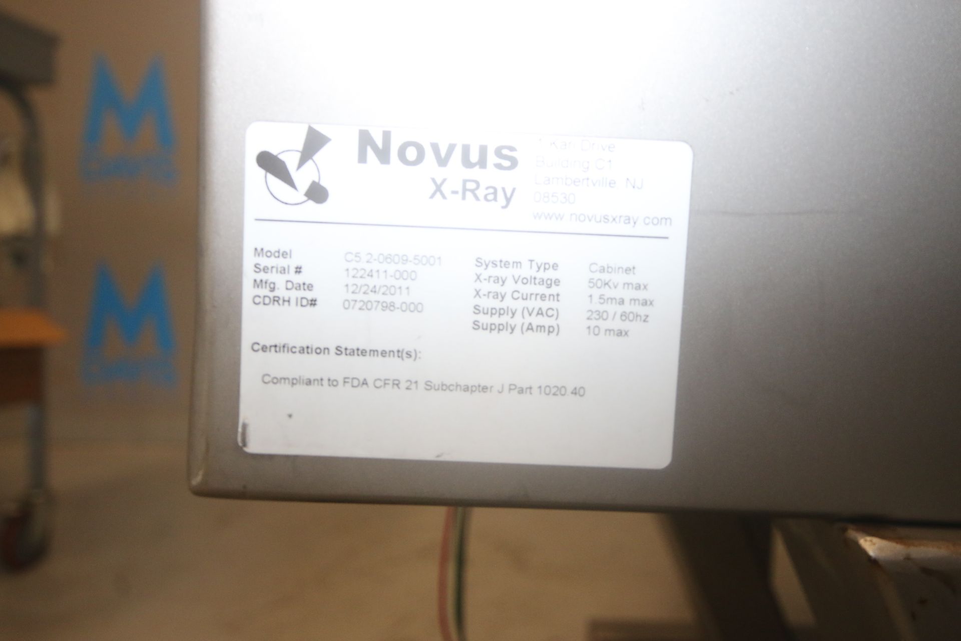 2011 Norvus X-Ray, M/N C5 2-0609-5001, S/N 122411-000, 230 Volts, with Aprox. 6" W Belt, with Aprox. - Image 7 of 7