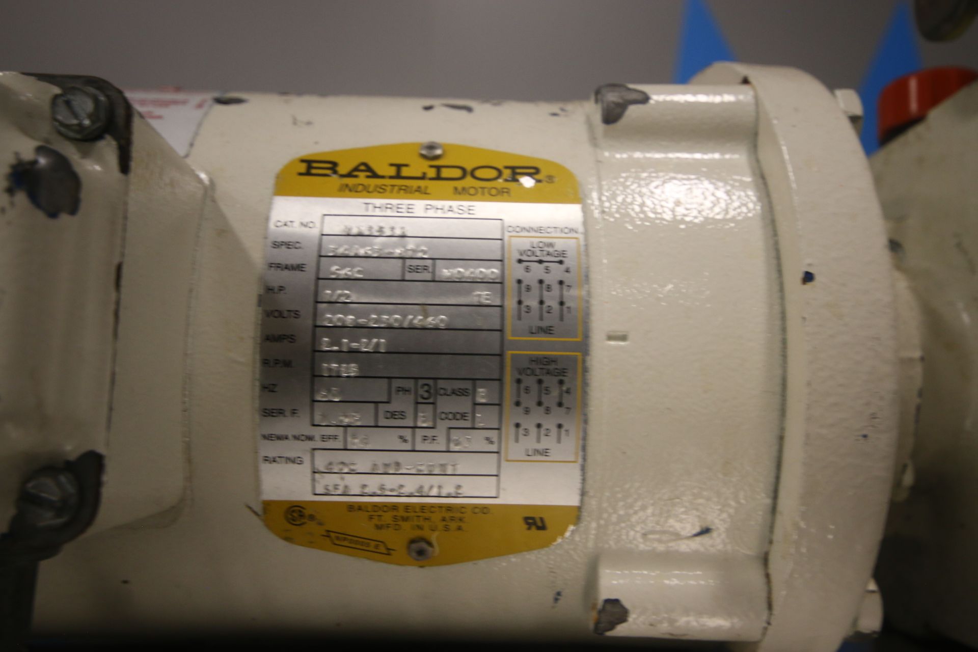 Bran - Lubbe Metering Pump, Type N-P31, S/N 43978/1, with 1" Union Type Connections, Baldor 1/2 hp / - Image 4 of 7