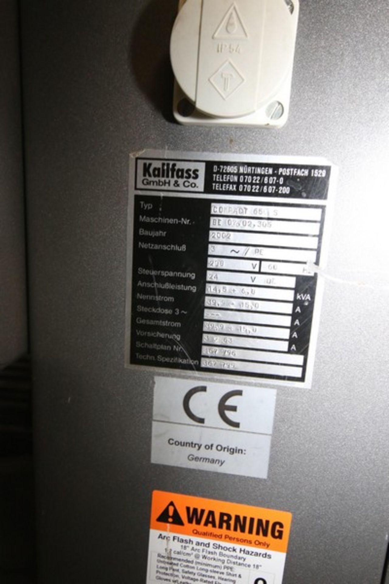 Kallfass Shrink Wrapper, Type UNIVERSA 400 NT, Machine Nr.: M 07.02.28, 208 Volts, 3 Phase, with - Image 11 of 17