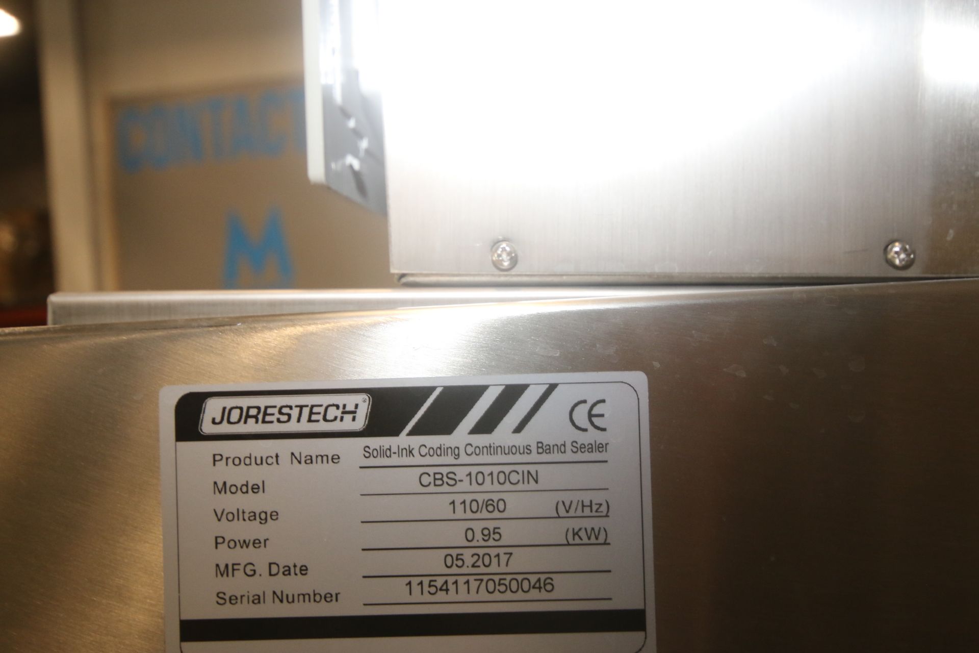 2017 Jorestech Solid-Ink Coding Continuous Band Sealer, M/N CBS-1010CIN, S/N 1154117050046, 110 - Image 5 of 5