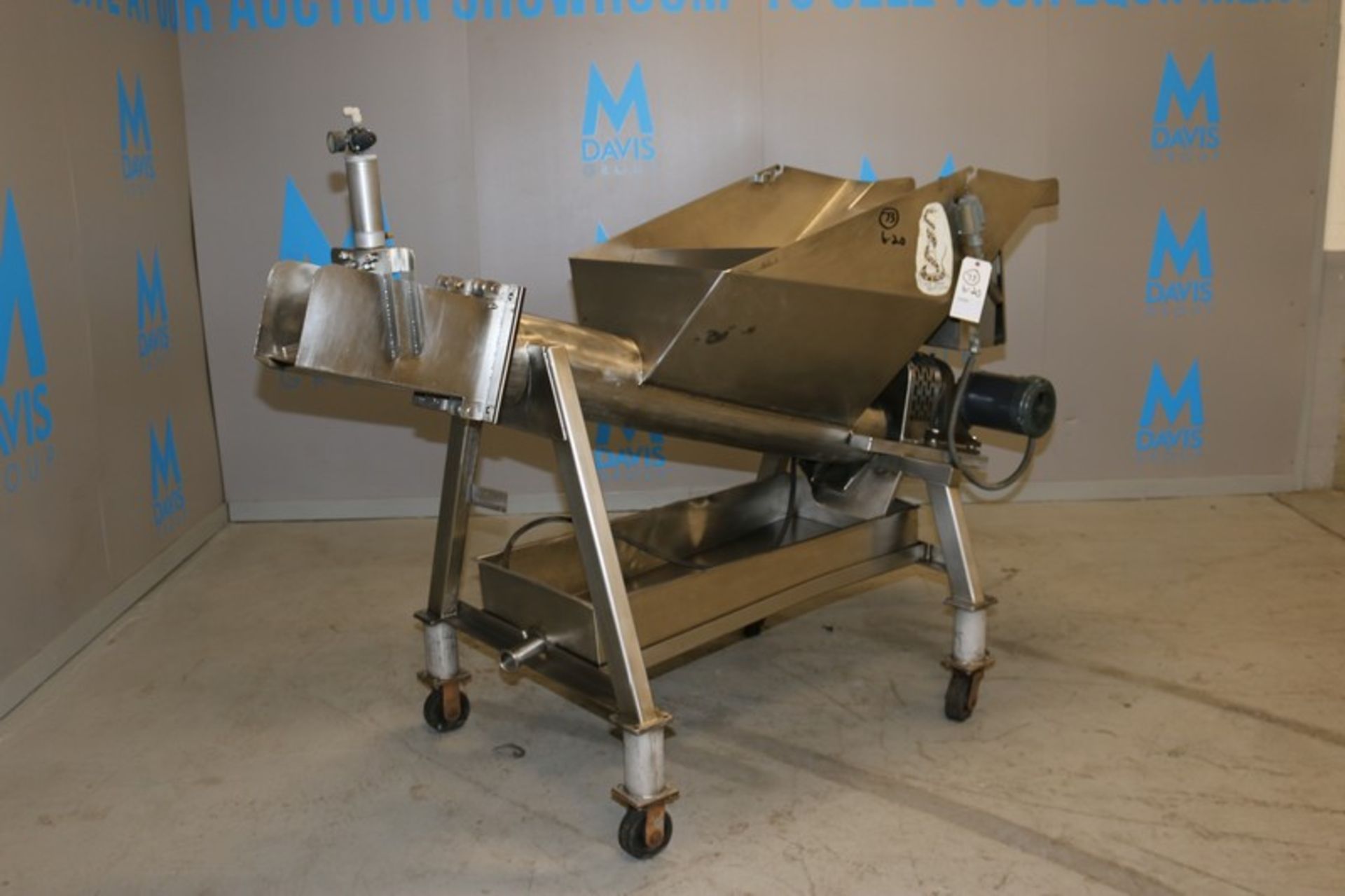 Python S/S Separator, S/N PS 6867TO83, with 1.5 hp Motor, 1735 RPM, with Internal S/S Auger, Mounted
