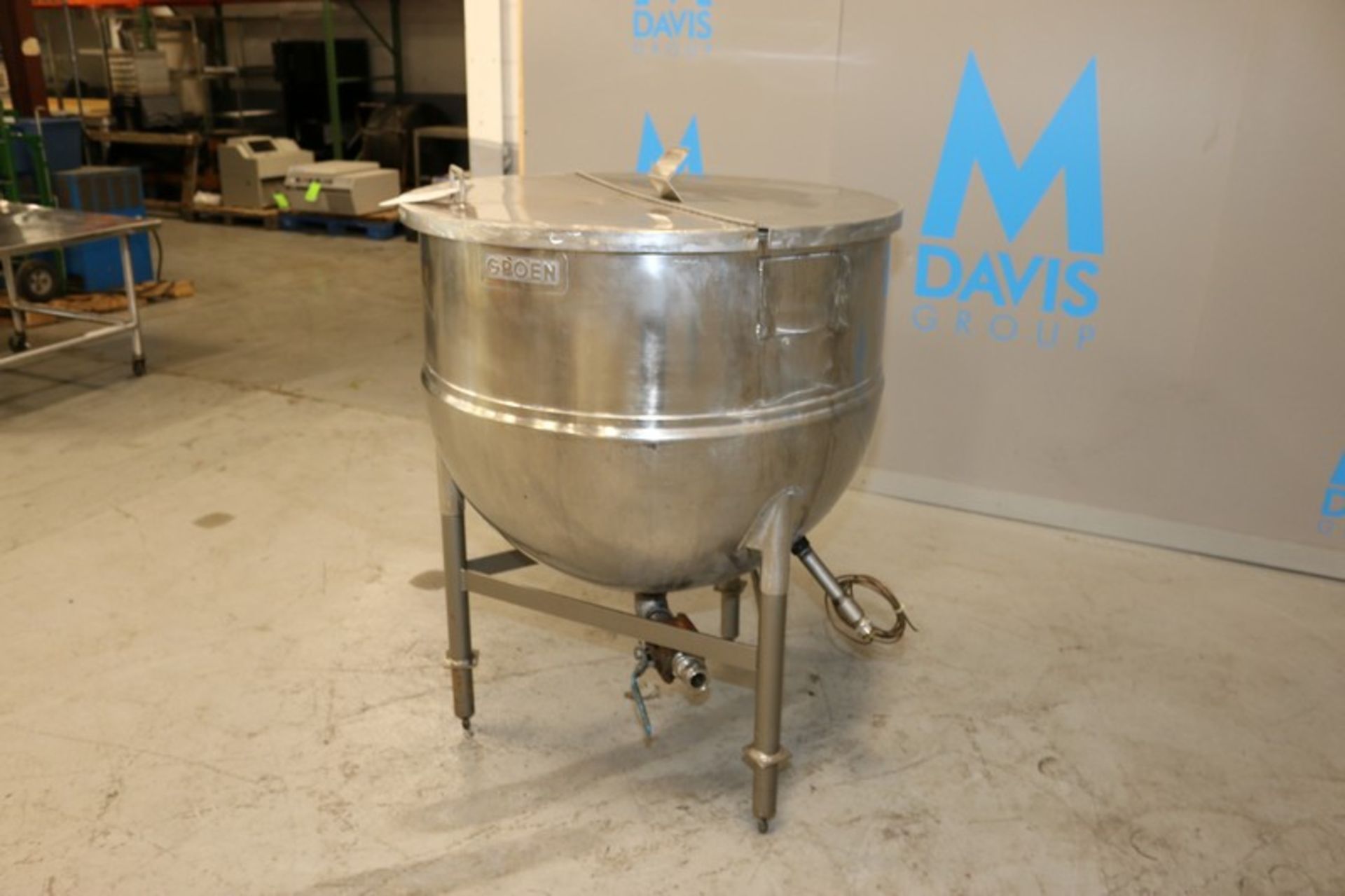 Groen 100 Gal. S/S Kettle, M/N N100, S/N 86254, Max. W.P. 100 PSI @ , with (2) S/S Hinge Lids, - Image 5 of 12