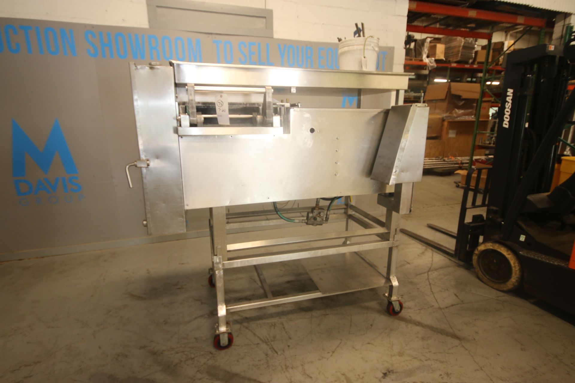 Holac S/S Dicer, with S/S Blades Behind S/S Hinge Door, with On Board Hydraulic Pump, Mounted on S/S