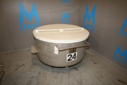 BULK BID: (17) 2013 Loos Portable S/S Round Column Dump Tote, M/N 1121-001, with Plastic Lid,