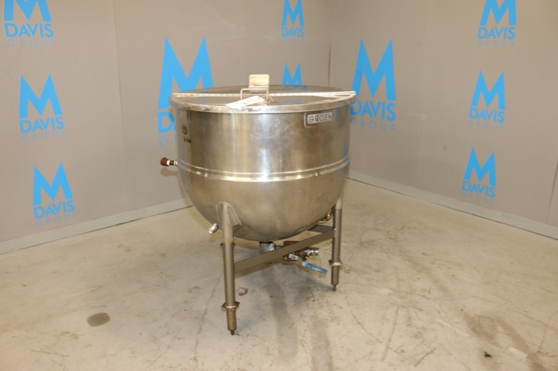 Groen 100 Gal. S/S Kettle, M/N N100, S/N 86254, Max. W.P. 100 PSI @ , with (2) S/S Hinge Lids, - Image 2 of 12