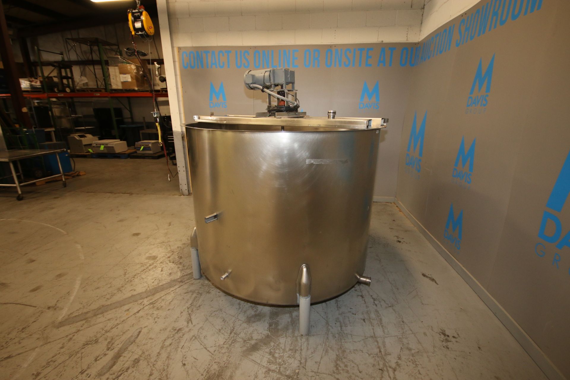 Aprox. 500 Gal. S/S Single Wall Vertical Tank, with Triple Prop S/S Vertical Agitation, with Top - Image 2 of 7