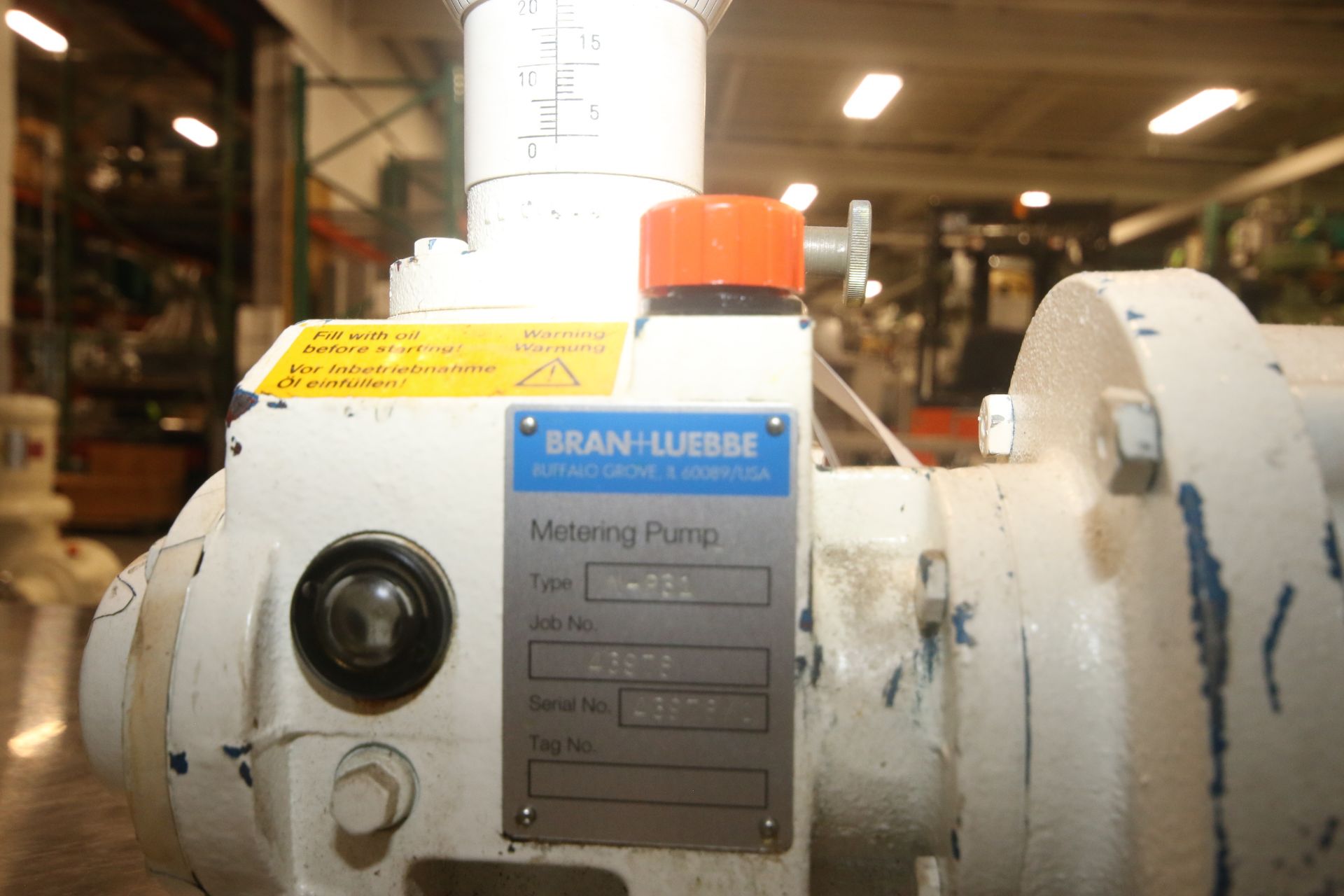 Bran - Lubbe Metering Pump, Type N-P31, S/N 43978/1, with 1" Union Type Connections, Baldor 1/2 hp / - Image 6 of 7