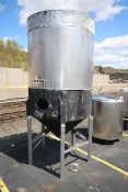 2,000 Gal. Jacketed S/S Fermentation Tank, with Side Mount Man Door, Dome Top Cone Bottom, with 2"