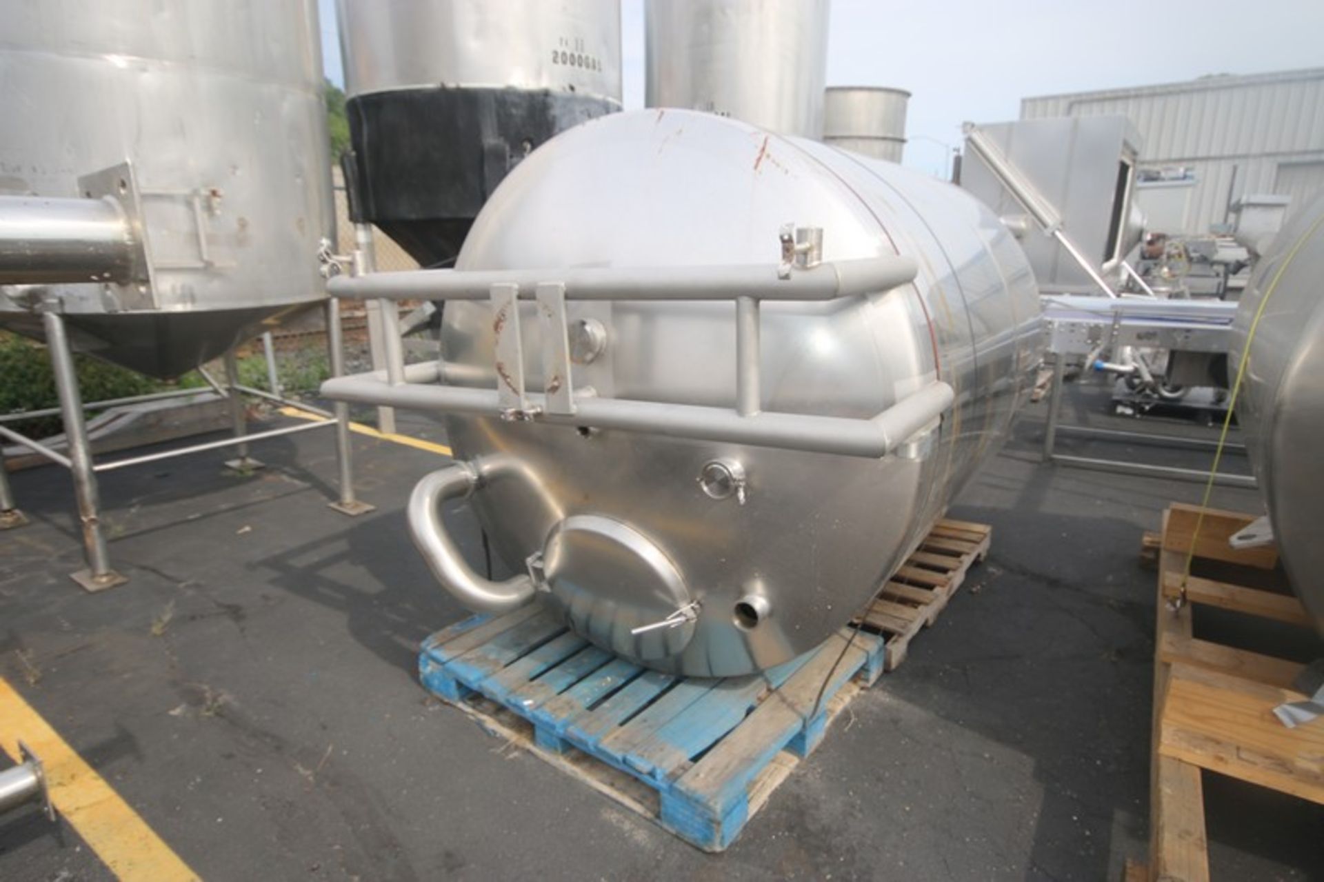 Aprox. 1,000 Gal. S/S Insulated Vertical Tank, Tank Dims.: Aprox. 77" L x 64" Dia., with Cone - Image 6 of 9