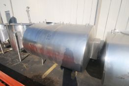 Delaval 600 Gal. S/S Jacketed Horizontal Tank, M/N ET600, S/N 729823