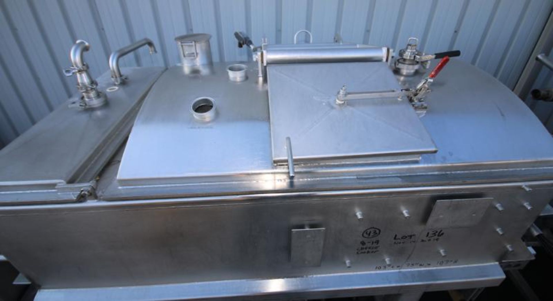 Blentech Twin Shaft S/S Cooker Model CC 1000 V, SN 91689, Includes Pneumatic Hinged Lid, Top - Image 4 of 10