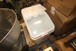 Rubbermaid Ingredient Bins, Some with Wheels, 100-200 Cup Capacity M/N Mark V, Overall Dims.: Aprox.