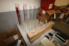 Lot of Assorted Graduated Cylinders, Assorted Sizes, with (4) NEW In Box VWR Graduated