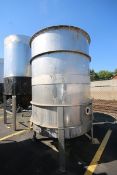 Aprox. 1,500 Gal. Vertical S/S Tank, S/N T316L, with Internal Heating Coils, Tank Dims.: Aprox.