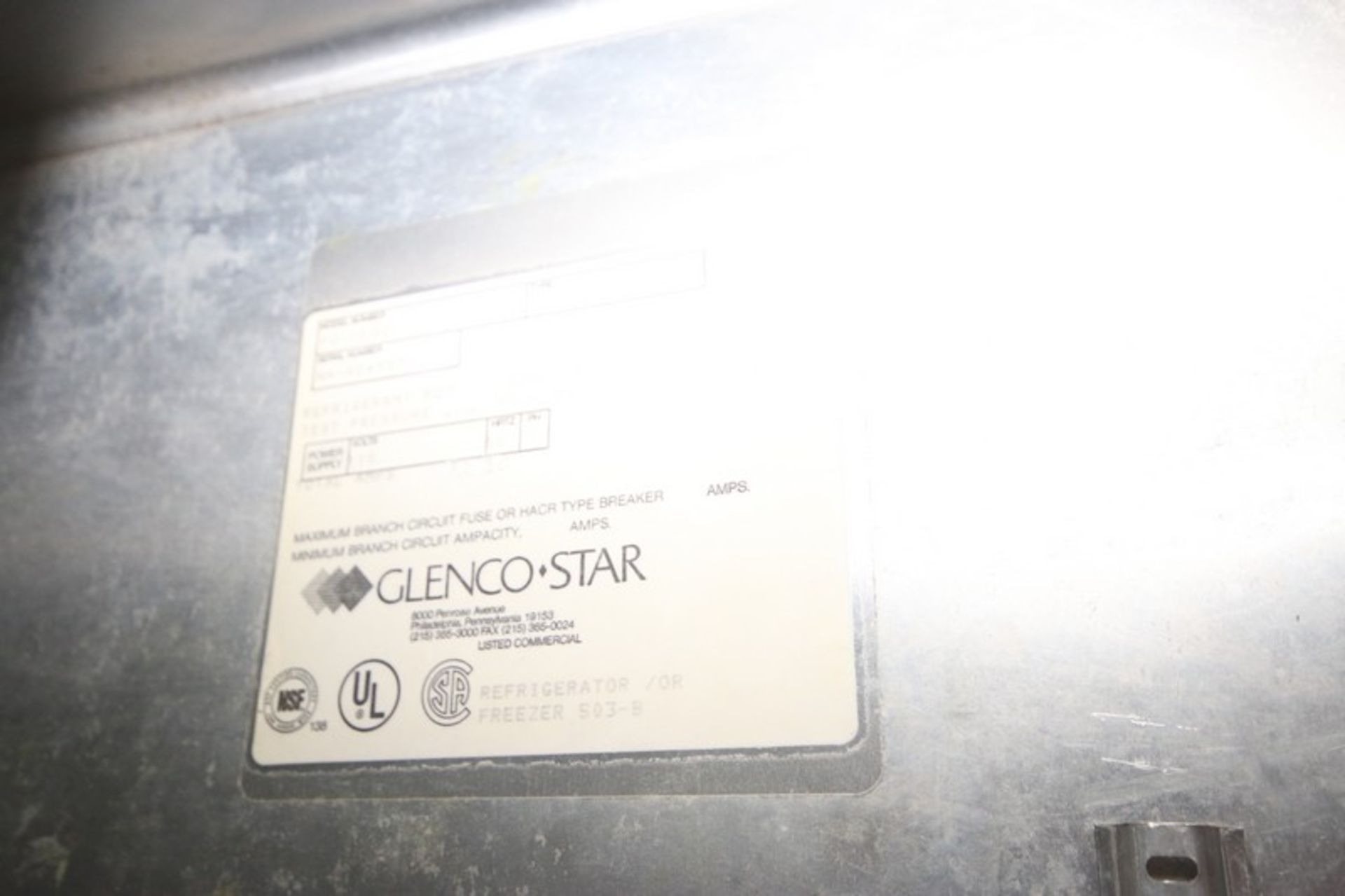Polar Guest/Glenco Star S/S Refrigerator,M/N PQ-2RGD, S/N NN-424997, with Dual Glass Hinge Doors, - Image 6 of 11
