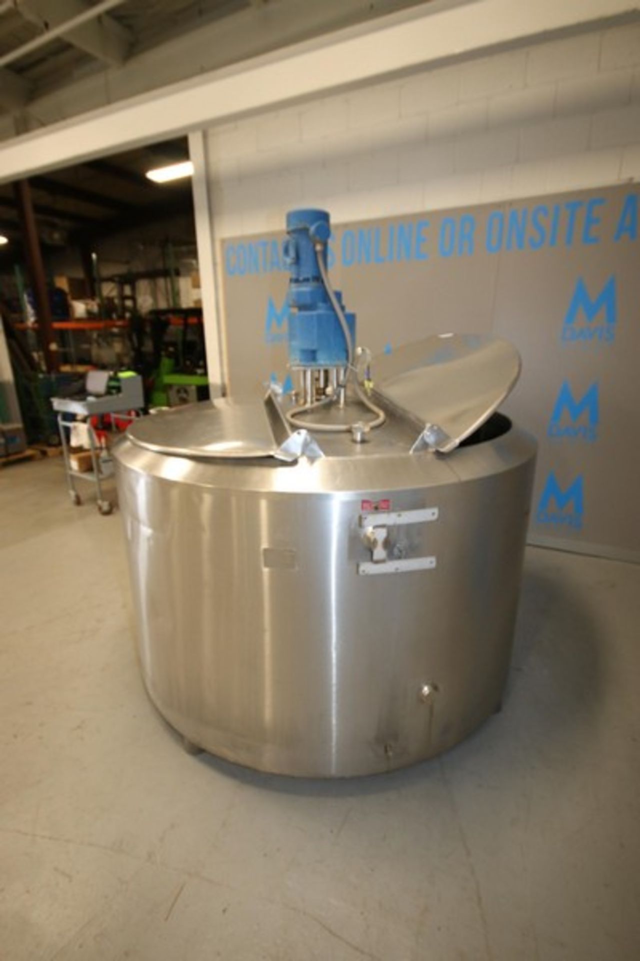 Crepaco Aprox. 500 Gal. Hinged Lid Insulated S/S Tank, S/N C8652, with 5 hp / 1725 RPM 230/460V - Image 11 of 11