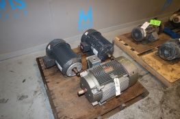 (1) General Electric 30 hp Motor, 3550 RPM, & (2) Emerson 15 hp Motors, 1770 RPM (INV#73231)(LOCATED