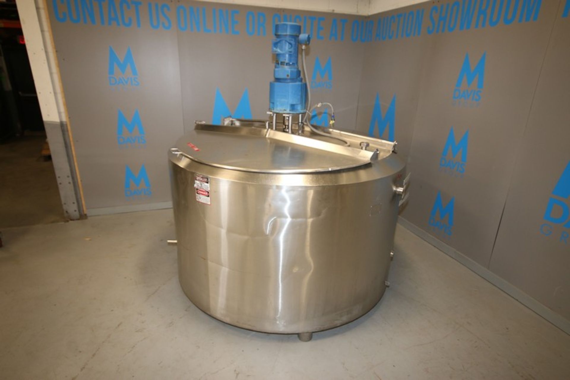 Crepaco Aprox. 500 Gal. Hinged Lid Insulated S/S Tank, S/N C8652, with 5 hp / 1725 RPM 230/460V - Image 2 of 11