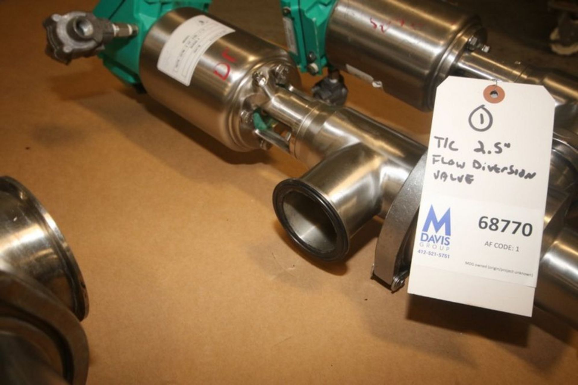 Tri-Clover 2.5" S/S Flow Diversion Valve, M/N 762TR-227M-2-1/2-316L-1-2 (INV#68770) (Located at - Image 5 of 7