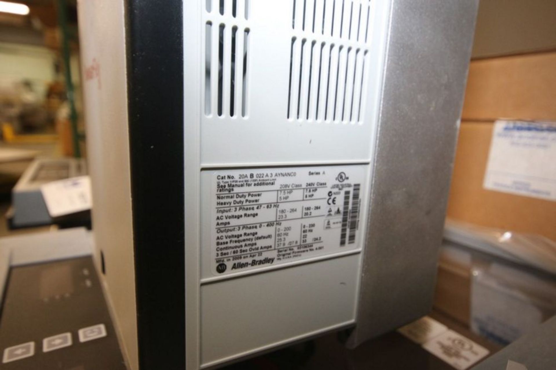 NEW Allen-Bradley PowerFlex70 VFD, Cat. No. 20A B 022 A 3 AYNANCO, S/N 03106344, 7.5 hp/ 5 hp (INV# - Image 5 of 8