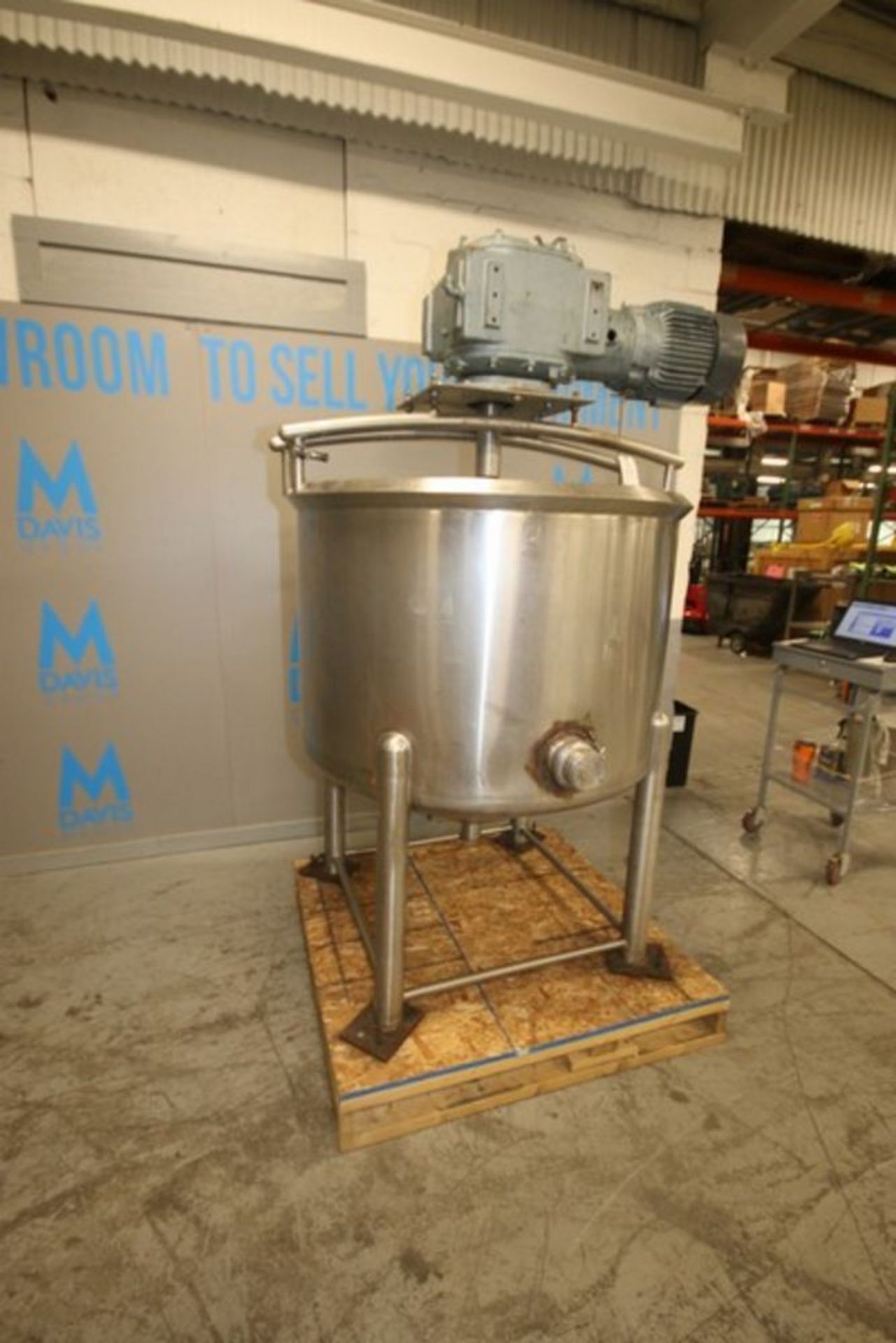 Cherry-Burrell 300 Gal. S/S Single Wall Tank, S/N F-163-89, with Cone Bottom, with S/S Agitation - Image 2 of 8