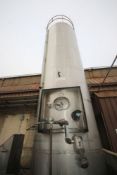 S/S Vertical Oil Silo, Aprox. 245" Capacity, with Front Man Door & S/S Diaphragm Pump (LOCATED IN