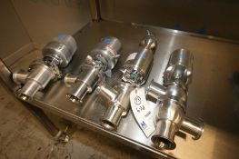 Tri-Clover 2" Air Valves, (3) with 2-Way S/S Bodies, (1) WCB Air Valve with 3-Way S/S Body (INV#
